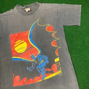 Vintage Batman Shirt Mens M Black 1988 DC Comics Single Stitch Faded 80s USA Tee